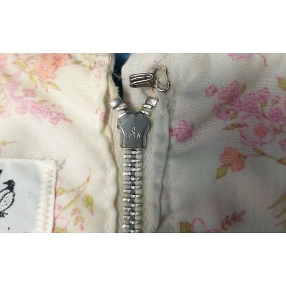 Lady Bird Pink Floral Vtg Zip Up Short Sleeve Shift Dress 1960s 1970s Feminine - Picture 6 of 11